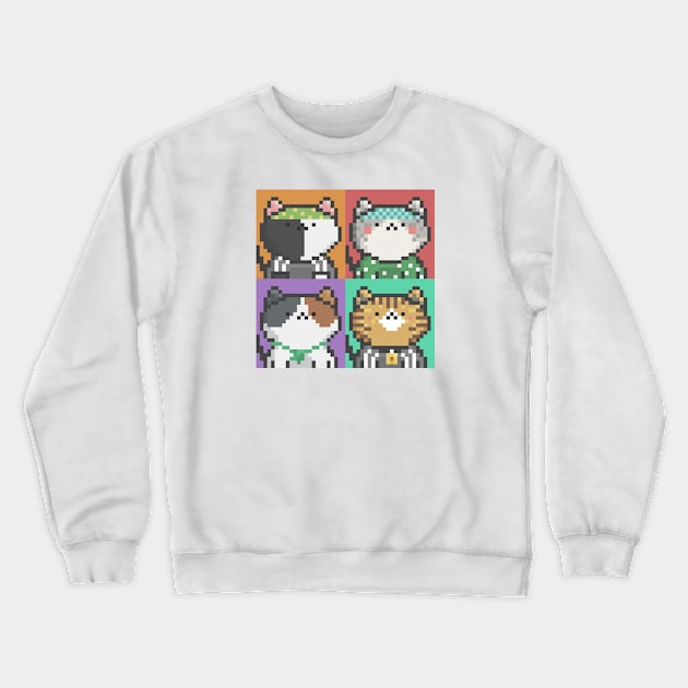 Pixel Cat Tile 040 Crewneck Sweatshirt by Infinite Mew Mew